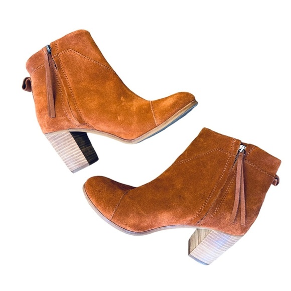 TOMS Lunata Fringe Western Style Boots Booties women’s 8.5